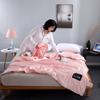 Luxury Emulation Silk Quilted Quilt Satin Pink Adults Child Spring Summer Quilts High Quality Soft Smooth Cool Blanket Comforter