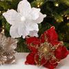 Beautiful Ornament Christmas Tree Decoration Poinsettia Glitter Flower