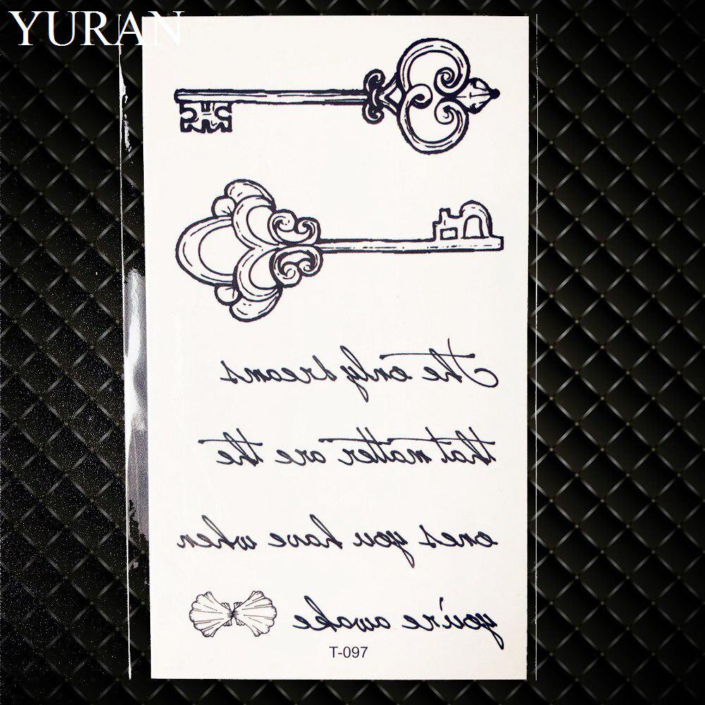 1PC Sexy Feather Words Black Letter Temporary Tattoo Body Art Drawings Sticker Hand Tatoo Childrens