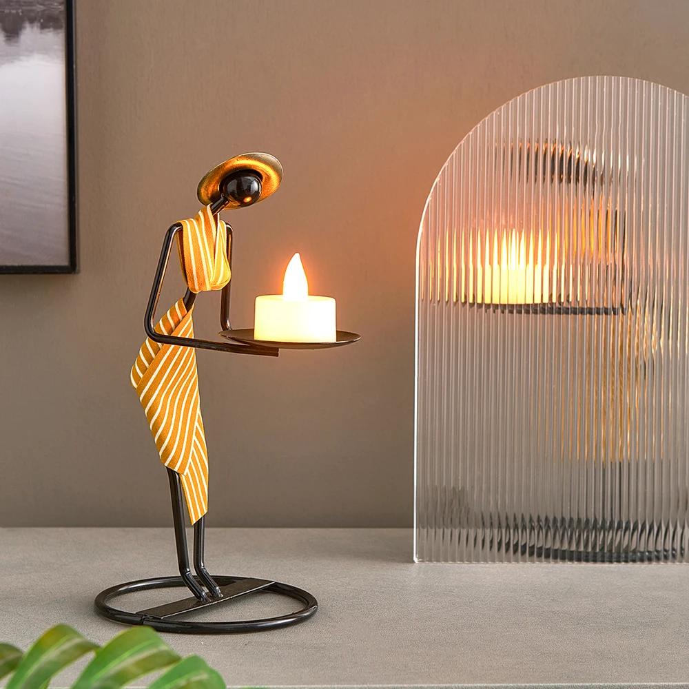 Creative Wedding Table Nordic Home Decor Retro Iron Candle Holder Birthday Christmas Decoration Coffee House Home Furnishings