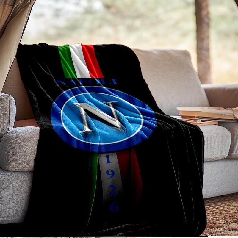 Napoli Football Club Emblem Blanket Outdoor Flannel Blanket for Camping, Hiking, Garden Parties, Picnic Essentials,gift for family and friends