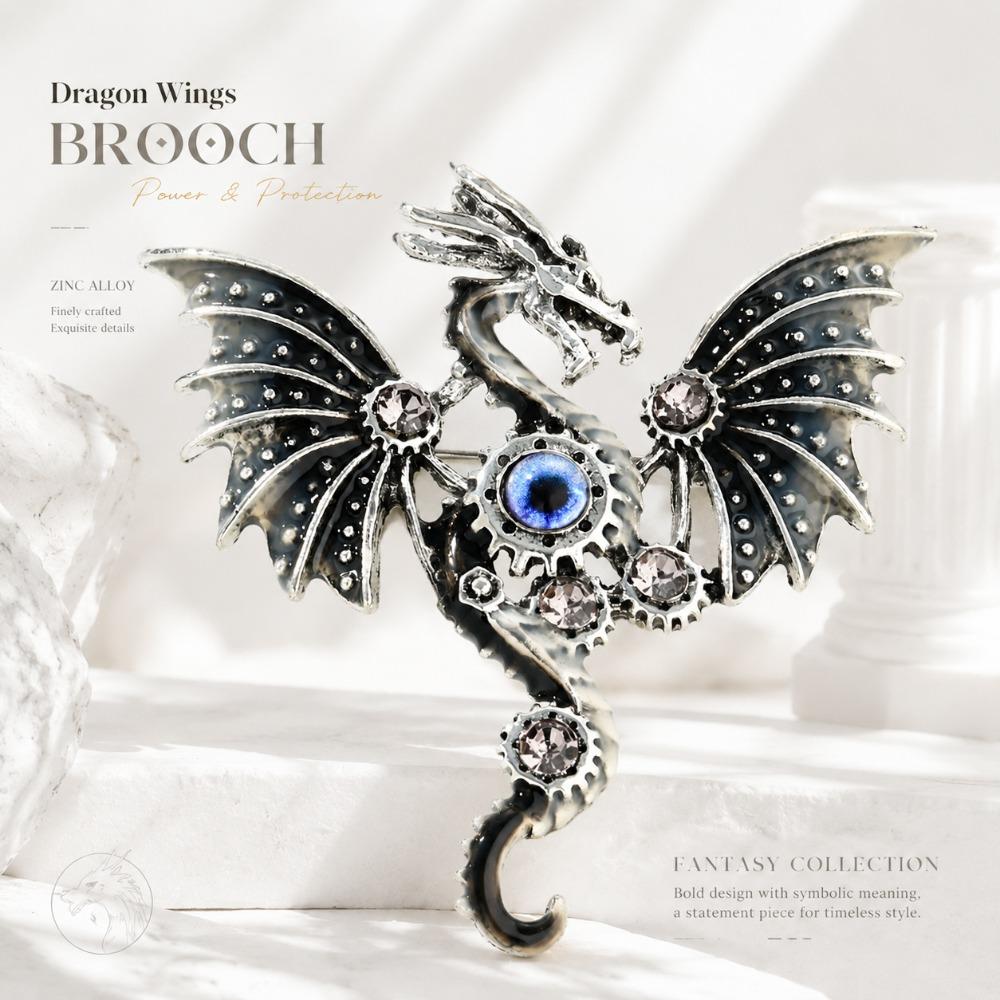Shiny Rhinestone Enamel Brooch Colorful Enamel Dragon Brooch Shiny Rhinestone Brooch Daily Wear