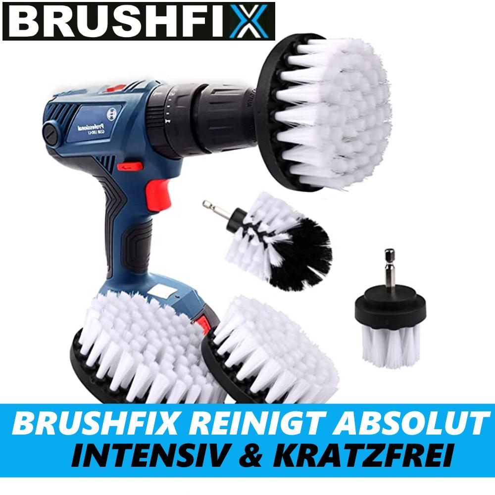 BRUSHFIX Насадка-щетка для аккумуляторной дрели, дрели, кожа, обивка, автомобиль [набор из 4 шт.]