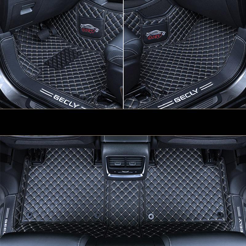 For Geely Atlas Pro Azkarra 2020 2021 2022 Car Floor Mats Double Layer PU Leather Foot Pad Interior Floorliner Auto Accessories