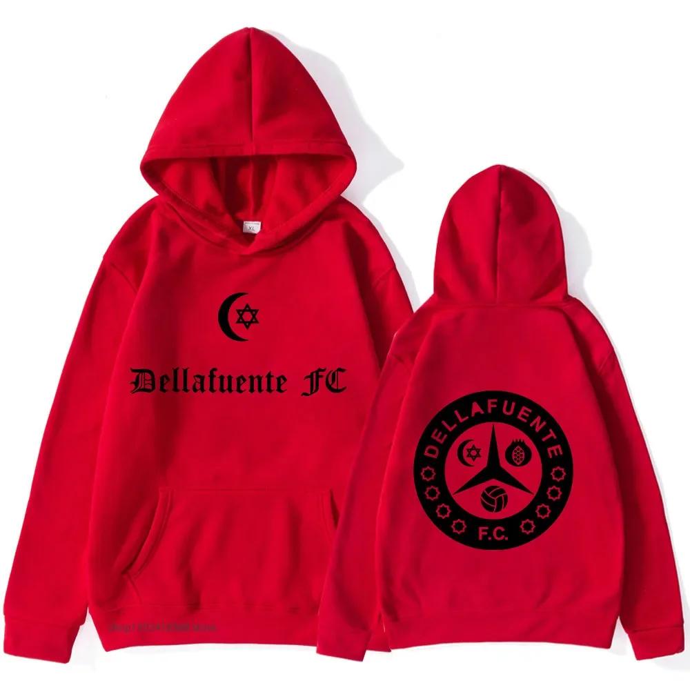 Dellafuente Hoodies Rap Print Толстовка с капюшоном Мужская одежда Зимняя готическая мужская с длинным рукавом Sudadera Женская
