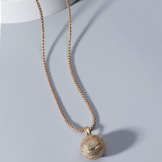 Мужское ожерелье с геометрическим круглым полым мячом, мемориальное гальваническое платье, мужской баскетбольный мяч из нержавеющей стали