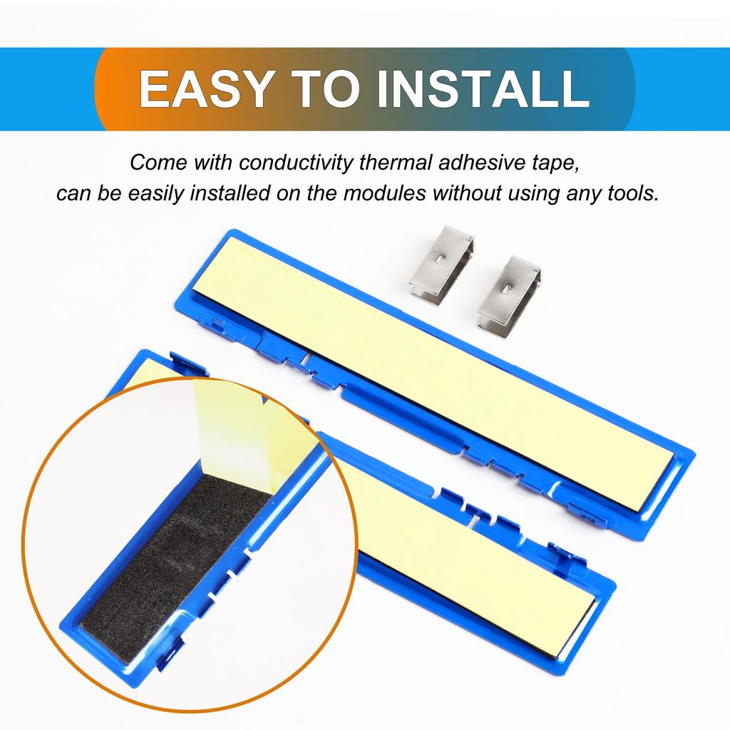 Uxcell Blue Aluminum Heatsink DDR Memory Heat Spreader Shim Cooler Desktop Memory Radiator Heatsink 2pcs