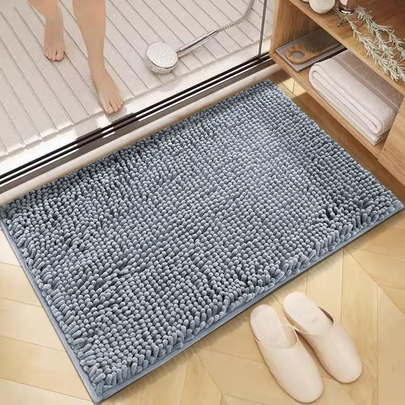 Solid Color Bathroom Absorbent Chenille Floor Mat Bathroom Door Mat Bathroom Non-slip Mat Toilet Door Blanket