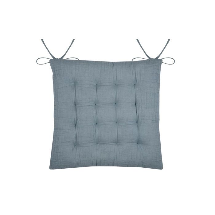 Assise de chaise matelassée en coton 38 x 38 cm Pop colors bleu