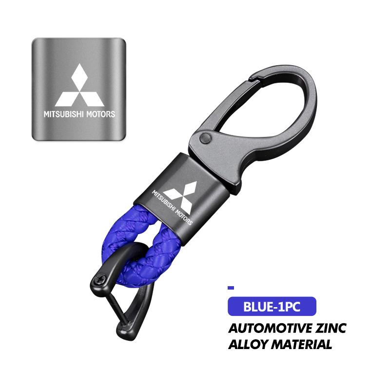Alloy Leather Strong Carabine Shape Key Ring Accessories For Mitsubishi Outlander Lancer L200 ASX Pajero Grandis Eclipse
