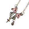 Elegant Pink Bowknot Necklace Women Fashion Jewelry Alloy Texture Elegant Women Necklace Suitable for Comfortable Wear