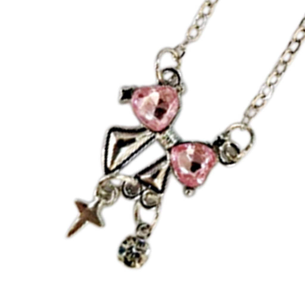 Elegant Pink Bowknot Necklace Women Fashion Jewelry Alloy Texture Elegant Women Necklace Suitable for Comfortable Wear