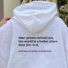 Dear Person Behind Me Hoodie Personalised Be Kind Message Hoody Unisextal Health Awareness Hoodies Long Sleeve Sweatshirt Pullovers Unisex