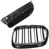 BMW 5 E39 95-03 Sedan / Wagon Grille Between Headlights (Kidneys) Left + Right Set, Black Glossy Double Bar