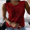 Women's Summer New Top Vest Lace Sleeveless Round Neck Versatile Shirt