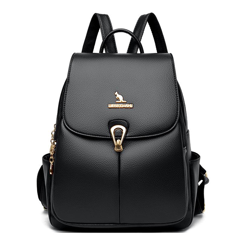 Новый рюкзак для женщин из мягкой кожи, новый модный рюкзак для мам среднего возраста, дорожная сумка из мягкой кожи, большая вместимость