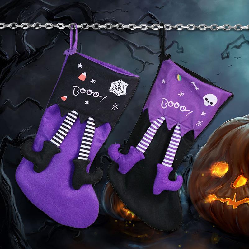 Чулки на Хэллоуин с длинными ногами, сумка, креативное украшение для полусапог ведьмы, для Хэллоуина, праздничные подарки, домашний декор