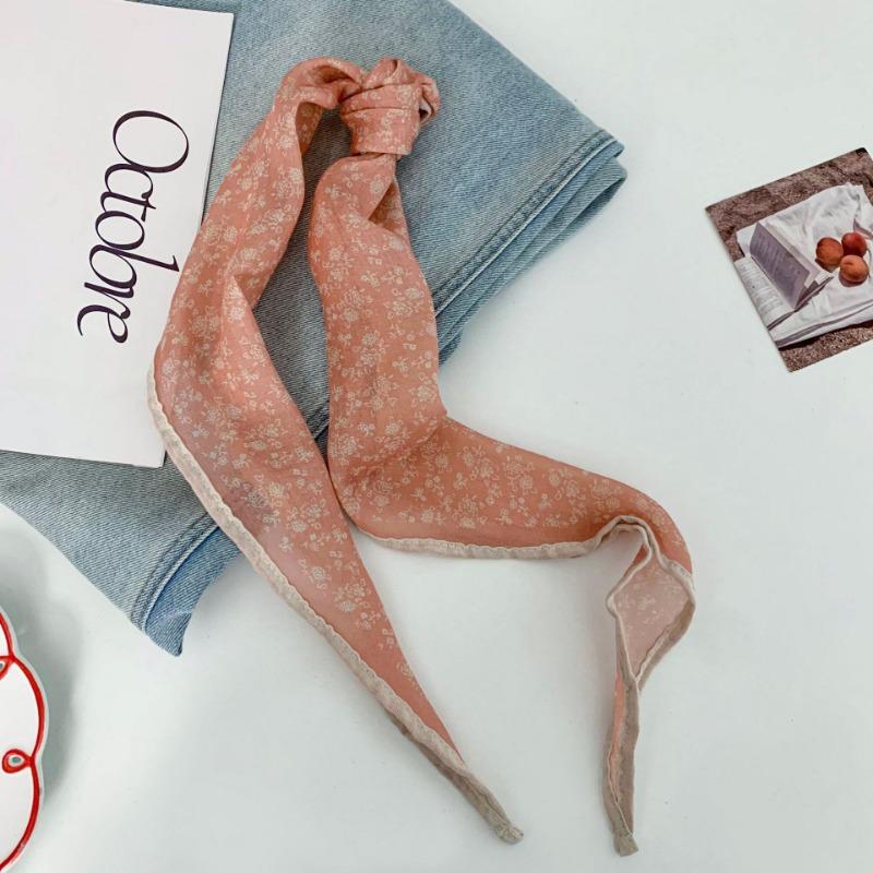 Silk Scarf New Fashion Versatile Headscarf Headband Hair Tie Hair Neck Protection Literary Scarf Scarf Rhombus Silk Scarf Waist Tie