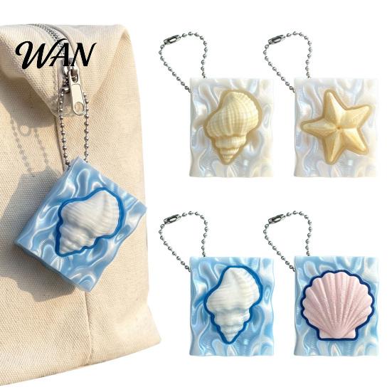 Durable 3D Printed Key Accessory Shell Starfish Press Keychain, Marine Theme Stress Relief Interactive Clicking Toy Holder, Sensory Fidget for