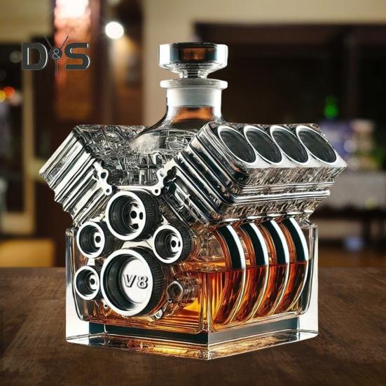 Бутылка виски с двигателями V8 Креативное украшение для винного графина Персонализированная бутылка виски Украшение для домашнего бара