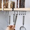 Kitchen Iron Seamless Nail Free Hook Cabinet Storage Rack Multi-functional Wardrobe Row Hook Arrangement Rack
