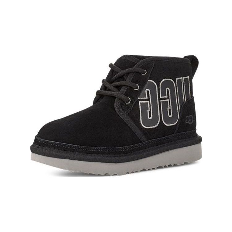 UGG Neumel Graphic Boot Black Grey Suede (Kids) Kids Sneakers 1130787K-BGSD