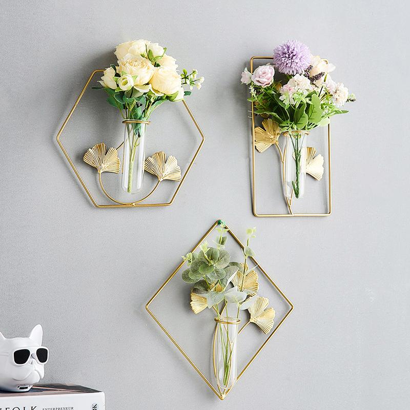 Ваза для настенного подвешивания в стиле минимализма, креативное настенное украшение, стеклянная гидропонная ваза, цветочный горшок, украшение для гостиной, прихожей