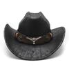 Шляпа ковбоя в стиле вестерн с ремешком из роговой кожи, замшевая, текстурированная, мужская и женская, винтажная, с большим карнизом, для улицы, в стиле джаз