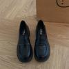 Thick High Heels Versatile British Style Small Leather Shoes Women's 2025 Spring and Summer New Korean Version Black Mary Jane Shoes Loafers