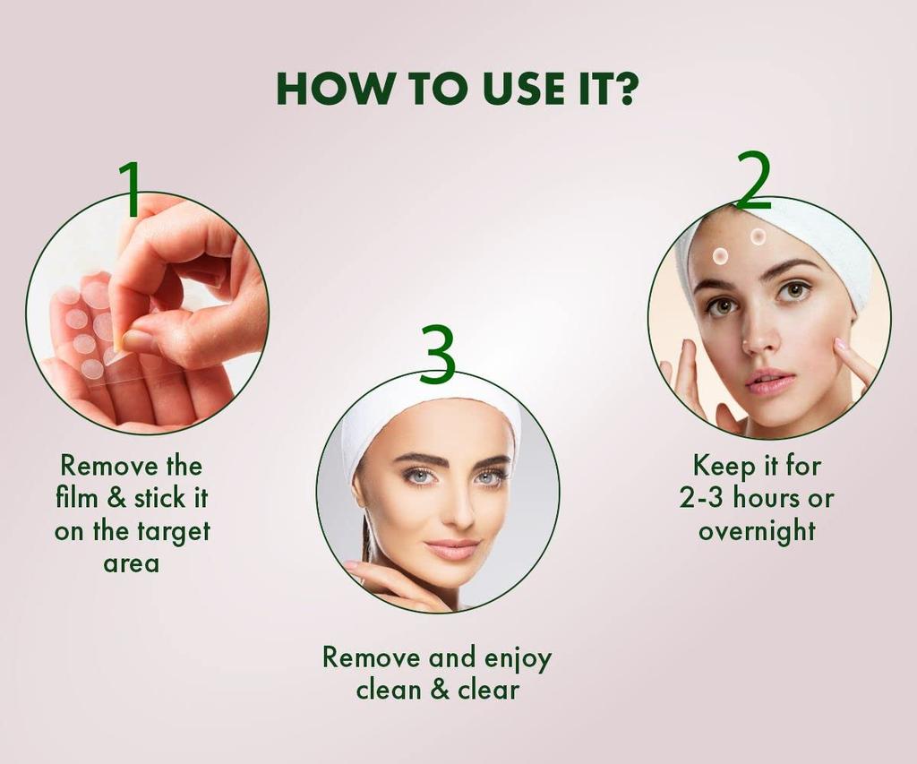 Urban Yog Acne Pimple Patch - Invisible Facial Stickers Cover with 100% Hydrocolloid, Pimple Patches for Face (Circular 36 Dots)