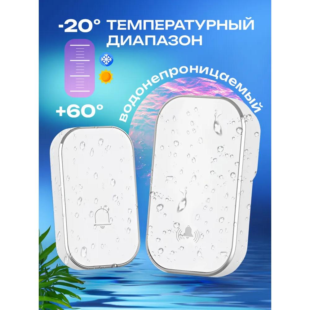 Xiaomi Беспроводная кинетическая дверная звонковая кнопка KWD-04W (белый)/Батарея не требуется