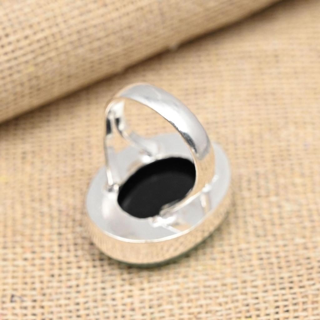 Blue Australian Triplet Opal Gemstone 925 Sterling Silver Handmade Jewelry Pretty Ring For Women