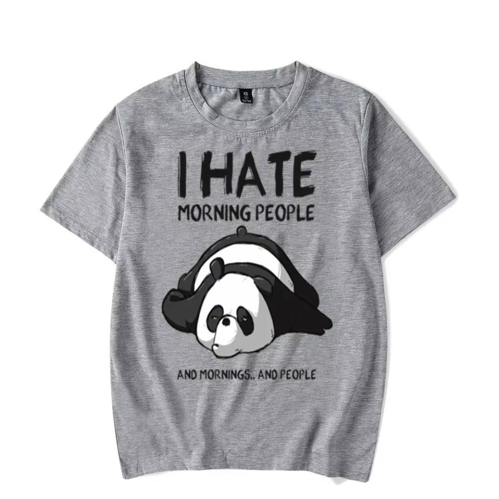 Funny Panda Tshirt Men I Hate Morning People Graphic Tee Shirt Summer Short Sleeve T Shirt Men Harajuku Panda Tops Streetwear