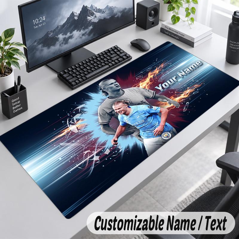 Custom Name Text Mouse Pad Erling Haaland Personalized Desk Pad For Work And Gaming