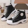 2024 New Style Women's Breathable High-Top Canvas Shoes: Elevate Your Height and Style with These Sports-inspired Sneakers.