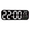 Large LED Digital Wall Clock with Remote Control Date Week Temperature Display Auto Dimming for Living Room Bedroom