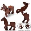 New 6pcs/set War White Black Horse Figures Sport Creative MOC Building Blocks Sets Bricks Model Kids Compatible Hobbit Toys Kids