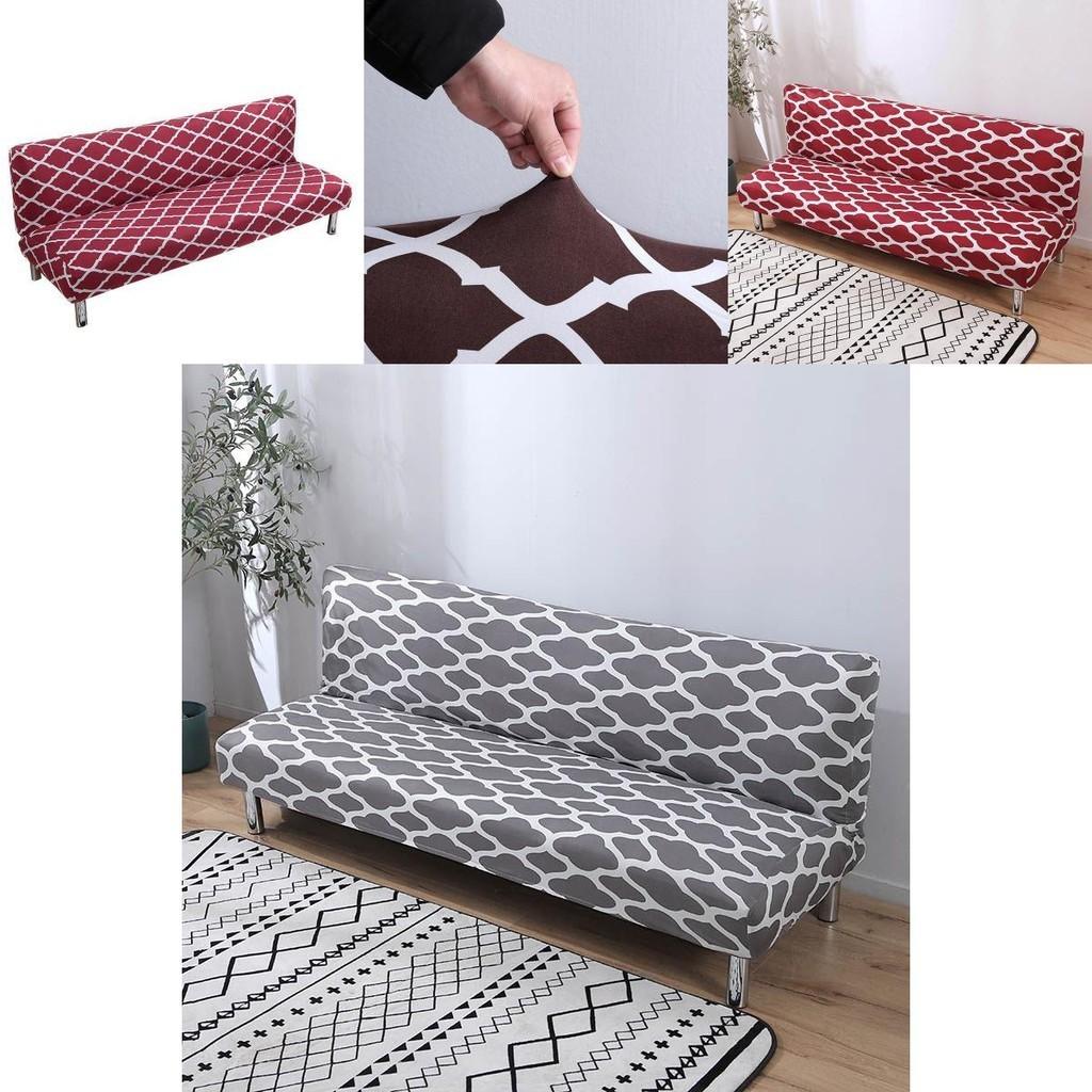 Stylish Wrinkle Resistant Stretch Geometry Sofa Bed Cover For Full Folding Sofas