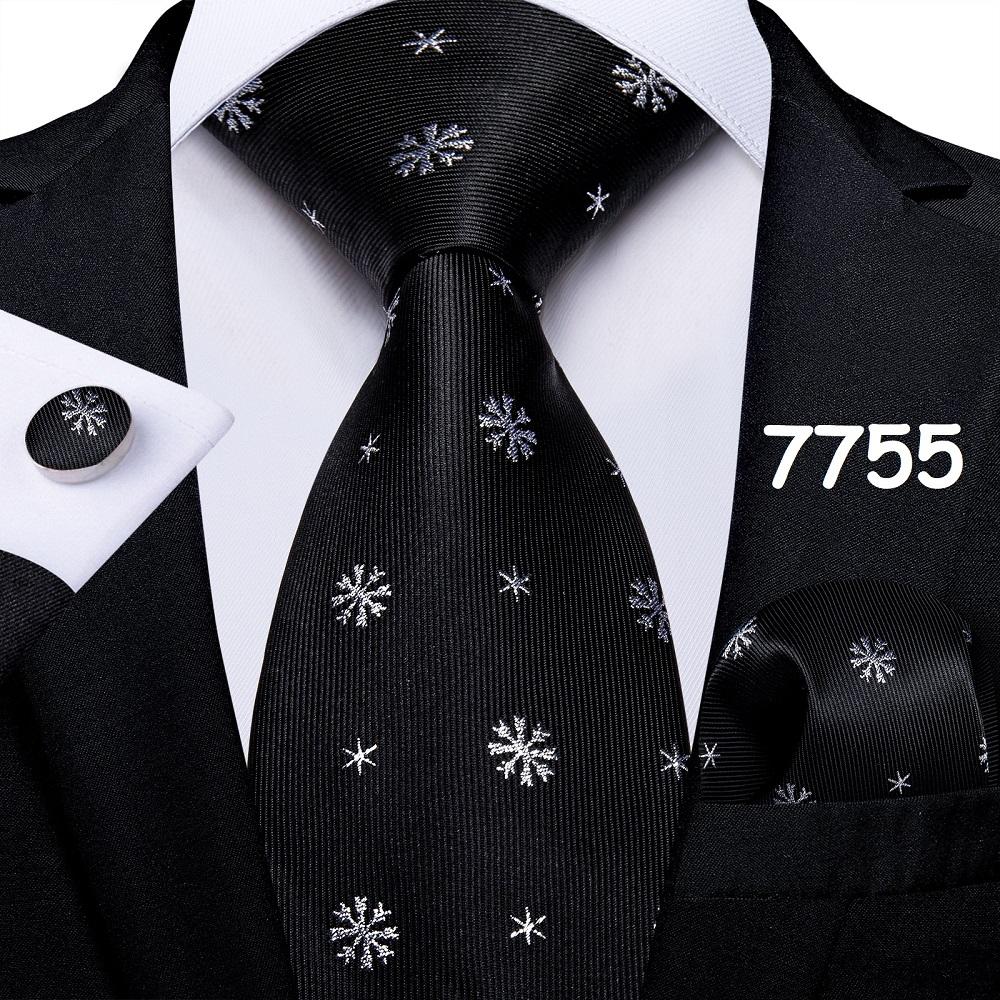 Mens Christmas Tie Set Red Blue Green 8cm Wide Silk Neck Tie Hanky Cufflinks Set Gift For Men Accessories