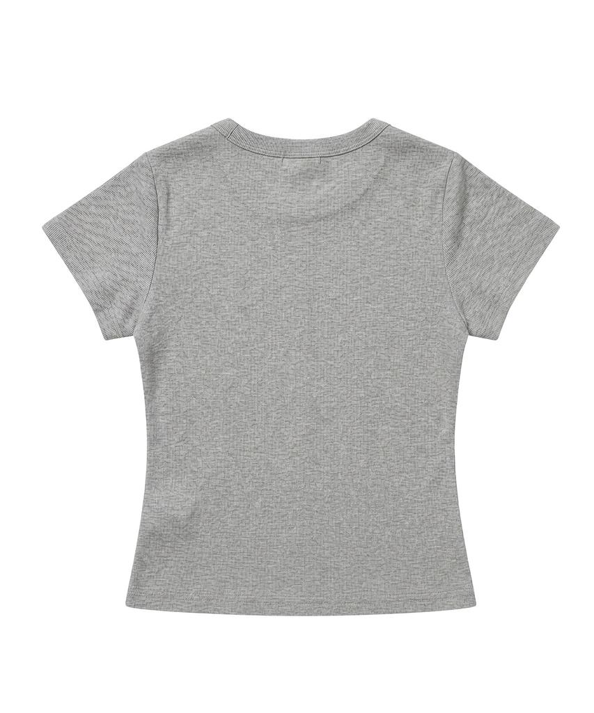 UNDEROFF Stretch Cotton Slim Short Sleeve T-Shirt Cross Melange