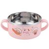 Baby Children Bowl Cartoon 304 Stainless Steel Rice Feeding Bowl with Lid TablewarePink