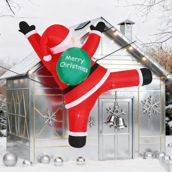 Рождественский надувной Санта-Клаус, уличная декорация, большой светящийся надувной Санта со встроенной светодиодной подсветкой для переднего/заднего двора, сада, газона, наружный декор