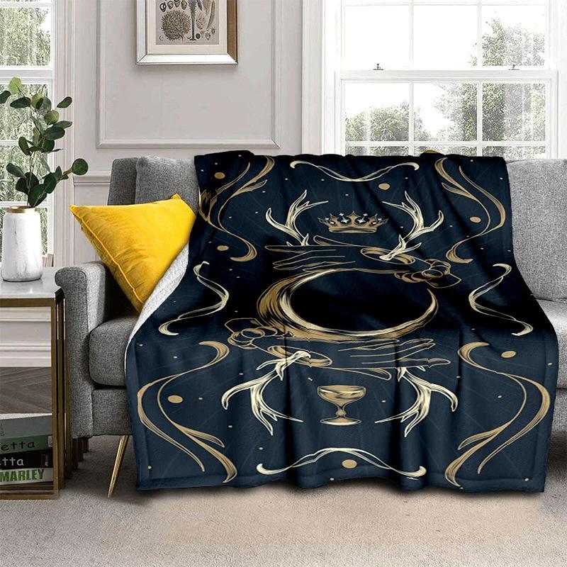 Druid Yggdrasil Tree Blanket Night Silhouette Gothic Logo Flannel Blanket