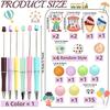 Dopamine Student Amusement Park Clown Theme DIY Beaded Pen Set 6PCS Office Stationery Ballpoint Pen