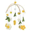 Bee Flower Crib Mobile Green Leaves Nursery Decoration Infant Bedroom Hanging Toy for Bassinet