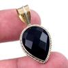 Натуральный черный оникс, двухцветный кулон из стерлингового серебра 925 пробы, 1,25 дюйма, j8m63