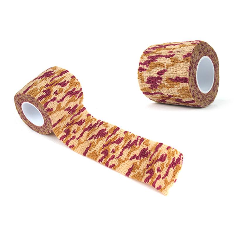 Камуфляжная лента для улицы, растягивающаяся многоразовая нетканая самоклеящаяся спортивная повязка для езды на велосипеде