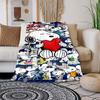 This adorable 3D Snoopy cartoon flannel blanket is comfortable and soft, perfect for use in bedrooms, beds, sofas, picnics, and