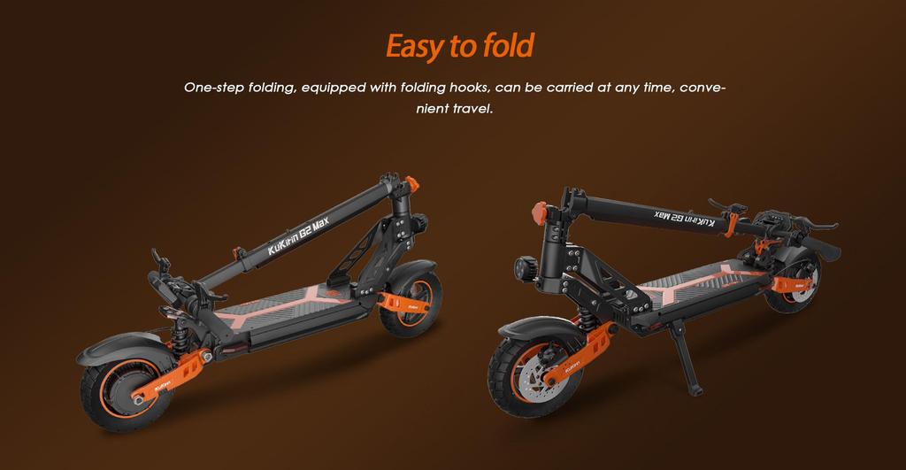 Electric Scooter Kukirin G2 Max 1000W Motor 48V20.8Ah Battery 55km/h Max Speed 70km Max Range