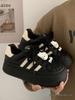 Женские осенние черно-белые кроссовки на толстой подошве, увеличивающие рост, повседневные, 2025